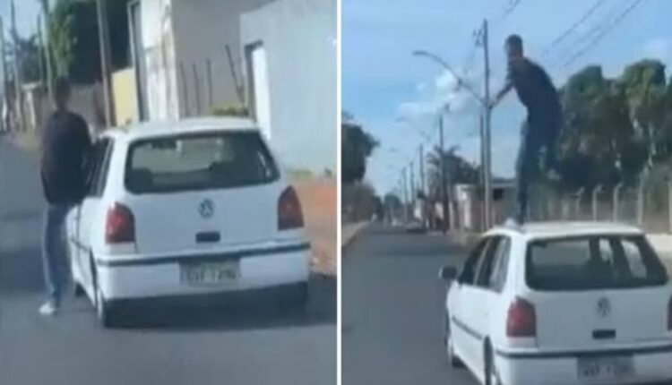Vídeo com cena inusitada e bastante inconsequente ocorrida em cidade do triângulo mineiro, viraliza, sendo divulgada nas principais redes sociais, e recebendo duras críticas para a 'brincadeira' do homem que arriscou a própria vida ao abandonar o volante e subir no teto do seu automóvel em movimento.