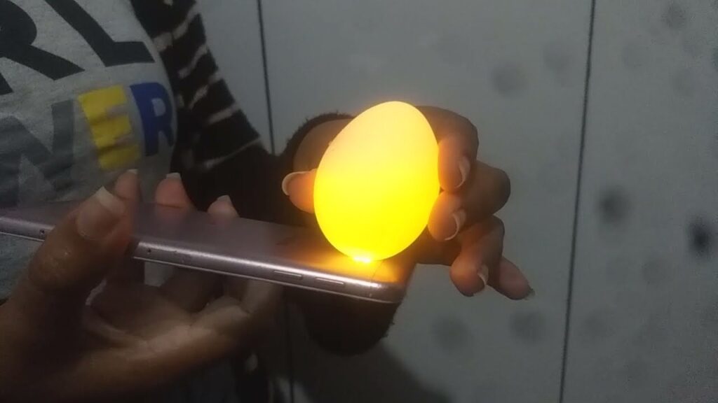 Simplesmente encoste a lanterna do seu celular na casca do ovo e observe a reação do ovo à luz. (Foto divulgação)