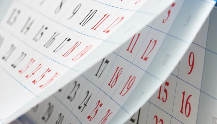 Páginas de calendário.