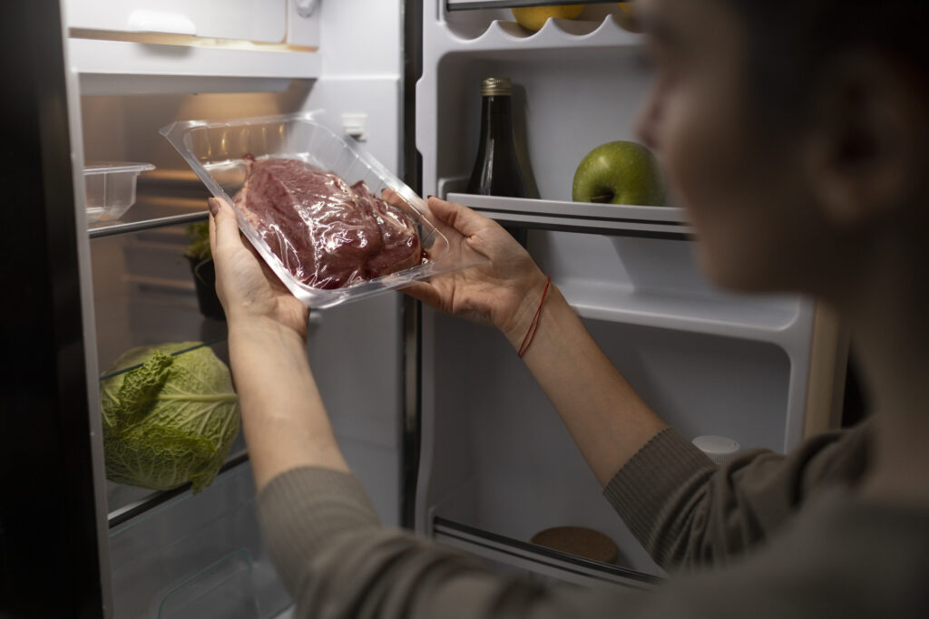 Congela carne.