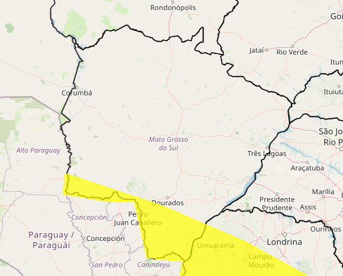 20 cidades de MS sob risco de temporal