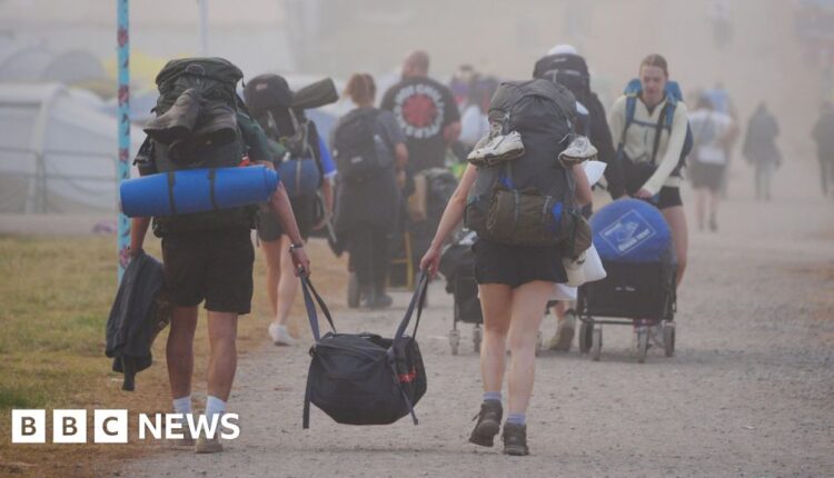 Glastonbury Festival getaway and clean-up gets under way