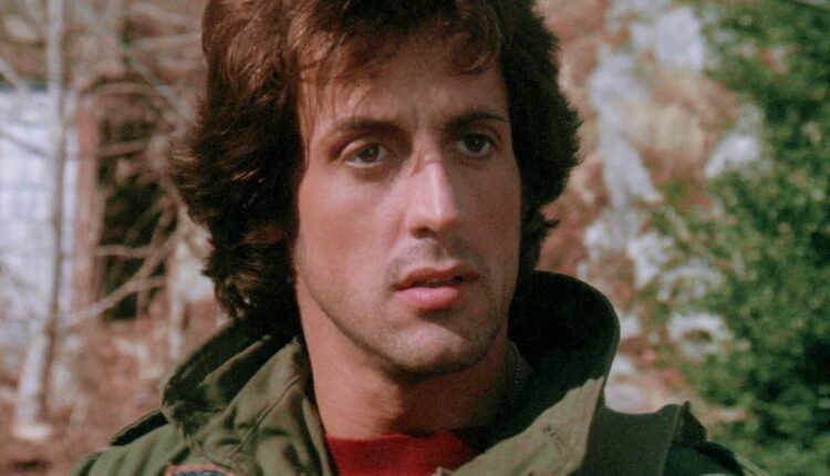A closeup of Sylvester Stallone as John Rambo in First Blood