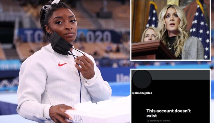 Riley Gaines reacts to Simone Biles deleting X after feud over transgender athletes