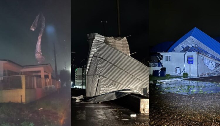 Ventos fortes deixam estruturas destruídas e estragos em SC