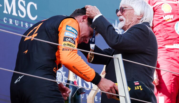 F1 – Bernie Ecclestone presents FIA President’s medal to Lando Norris in Austria