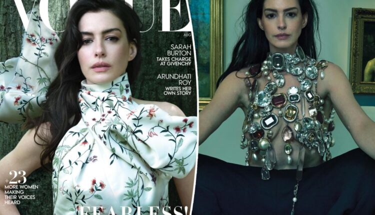 Anne Hathaway drips in gems for Vogue cover photo shoot