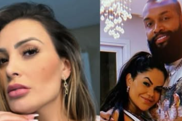 Andressa Urach dá beijo triplo em Nego Di e esposa - (crédito: Redes Sociais)
