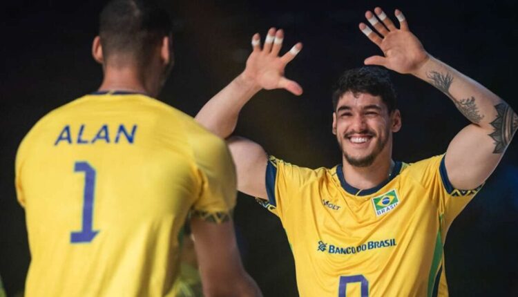 Seleção Brasileira masculina contra o Canadá na estreia da segunda semana da VNL 2025