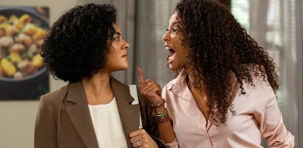 Maria de Fátima (Bella Campos) e Raquel (Taís Araujo) em