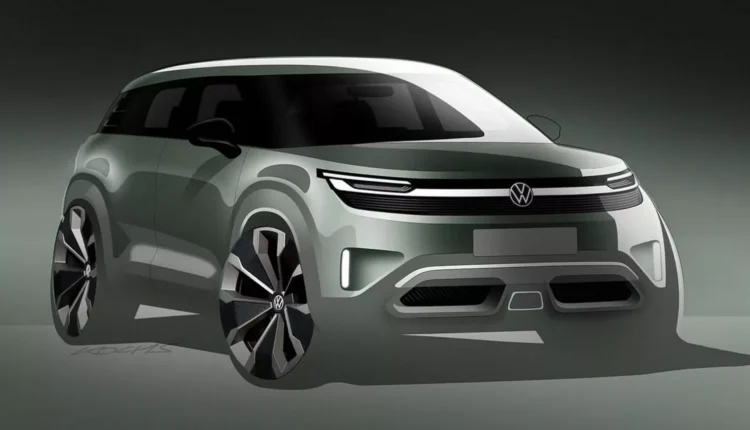 Volkswagen antecipa versão elétrica do T-Cross em esboço