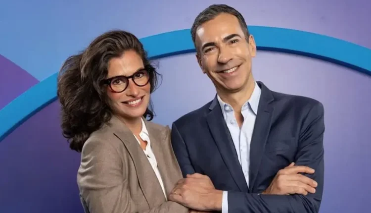 Renata Vasconcellos e César Tralli. Foto: Daniela Toviansky/TV Globo.