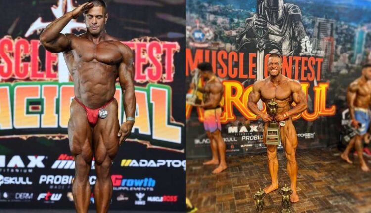 Foto do ficulturista kadu sales durante competição