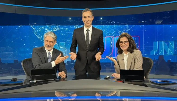 Bonner, Tralli e Renata. Foto: Divulgação/Globo