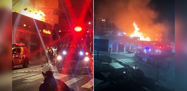 Clube de Ponta Grossa pega fogo e mobiliza equipes dos Bombeiros