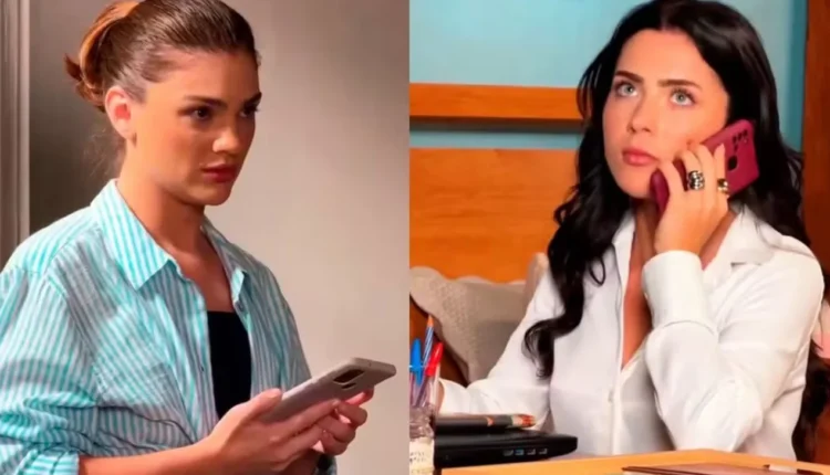 Debora Ozório e Jade Picon gravam microdrama. Foto: TV Globo