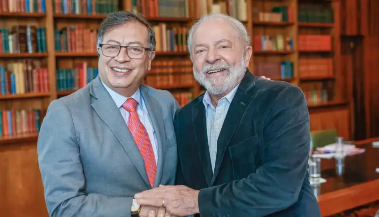 Presidente da República, Luiz Inácio Lula da Silva, durante reunião com o Presidente da República da Colômbia, Gustavo Petro. Palácio da Alvorada- Brasília - DF. Foto: Ricardo Stuckert/PR