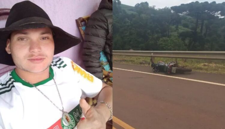 jovem bate moto em anteparo