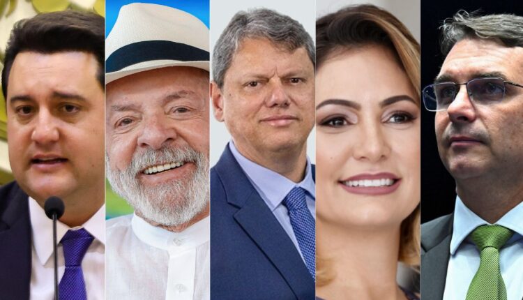 Ratinho Junior, Lula, Tarcísio de Freitas, Michelle Bolsonaro e Flávio Bolsonaro; principais candidatos a presidente segundo a pesquisa Meio/Ideia
